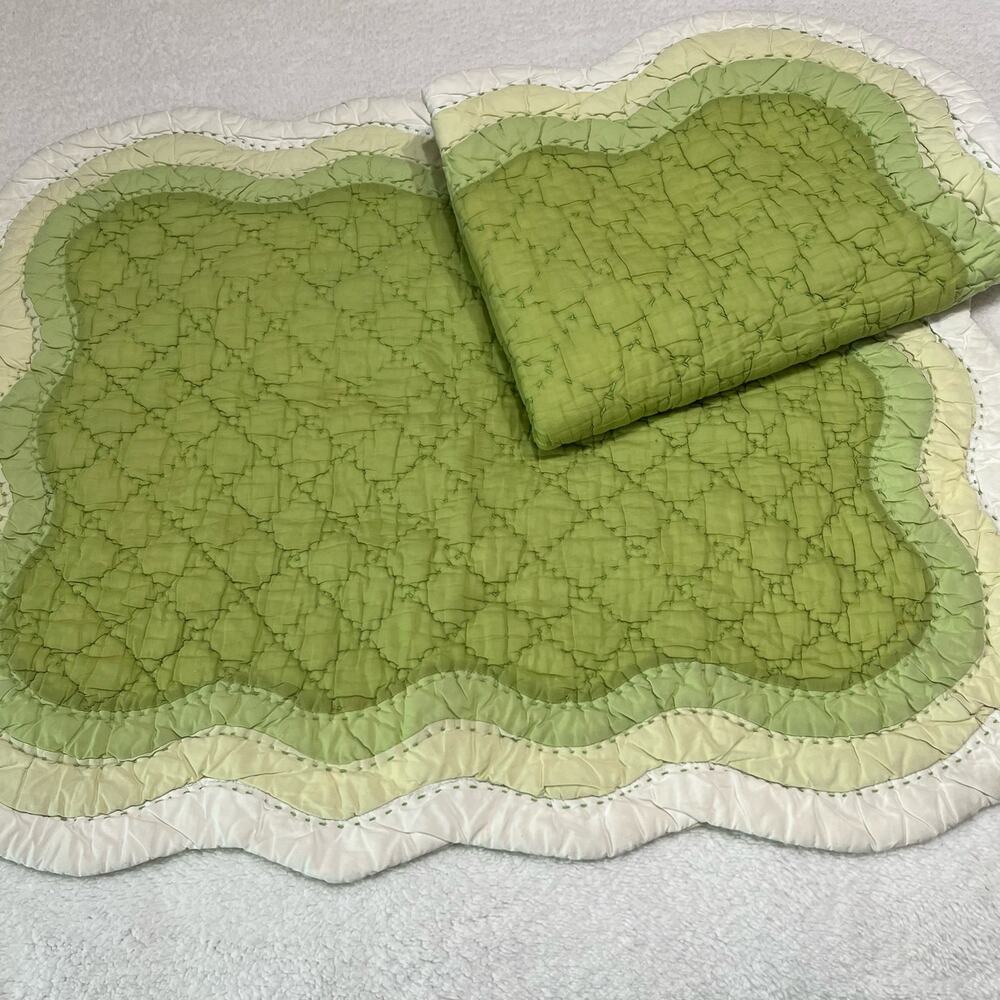 Pottery Barn‎ Kids Cotton Pillow Shams Standard Size (2) Top Stitched Quilted